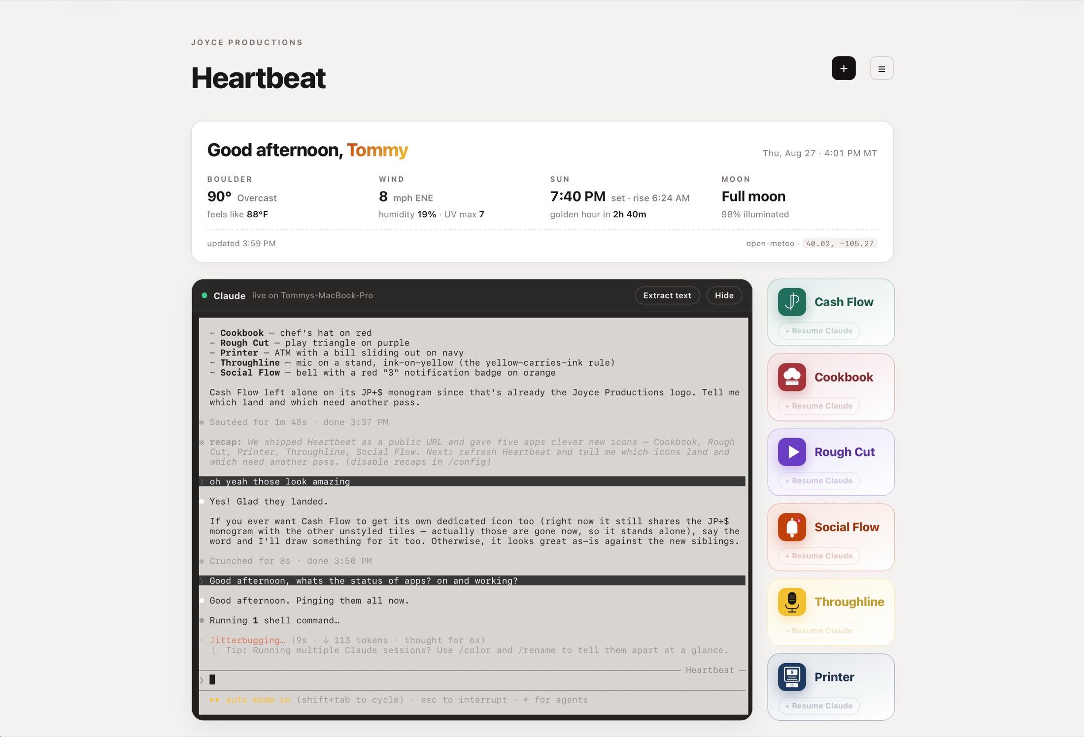 Heartbeat, the front door to every tool
